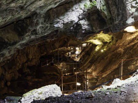 Cueva de Las Gixas, Villana, Pyrenees, Huesca, Aragon, Spain. Cave that can be visited in Villanua