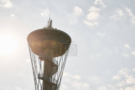 Photo for Kashubian Eye is a 44 meters high observation tower in Gniewino, Poland. Viewing tower in Gniewino. - Royalty Free Image
