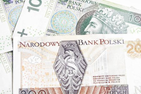 Photo for Close-Up of New Polish Zloty Banknotes. Detail of money bill - Royalty Free Image