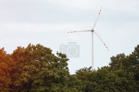 Photo for Wind Turbines in a European Wind Farm. Renewable energy in Europe - Royalty Free Image