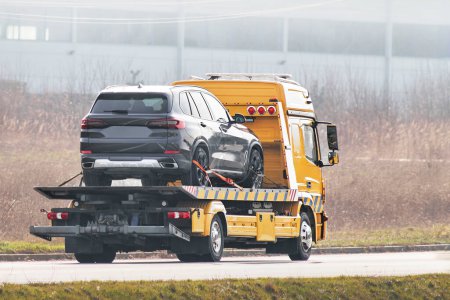 Emergency Tow Service Recovers Highway Car