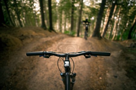 Velocidad a través de paisajes iluminados por el sol en la bicicleta