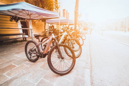 Photo for Explore the City on Electric Mountain Bikes - Royalty Free Image