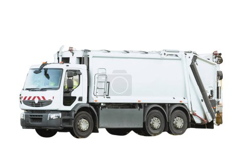 Garbage truck on the road. Recycle process
