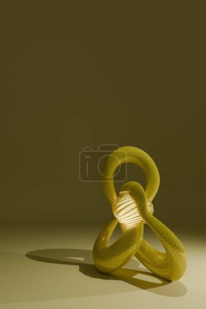 3D-Darstellung von Knoten mit Bindung und goldenem Glanz