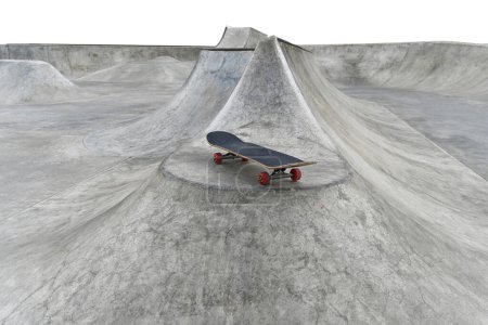 Téléchargez les photos : Rampes skatepark dans le parc de loisirs. Parc de patinage libre. Sur fond blanc. - en image libre de droit
