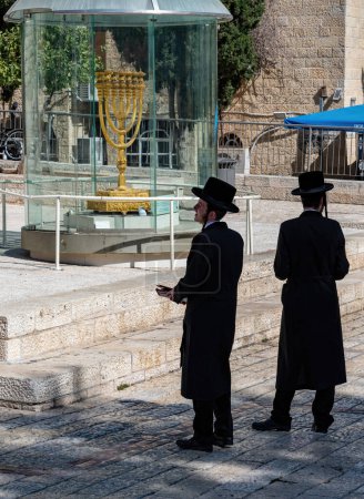 Photo for Jerusalem, Israel - September 1, 2023. religious Jews near Hurva synagogue. High quality photo - Royalty Free Image