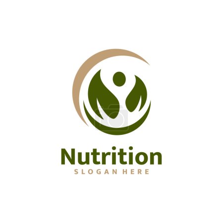 Illustration for Healthy nutrition logo template design vector - Royalty Free Image
