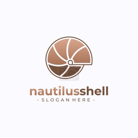 Ilustración de Nautilus logo vector. Plantilla de diseño de concepto Seashell. - Imagen libre de derechos