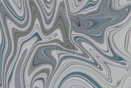 Illustration for Abstract modern trendy marbled fluid veined texture imitation flowing liquid curved bended lines. Abstract gray and blue wavy lines background, fluid flow vector design - Royalty Free Image