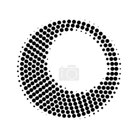 Illustration for Halftone dotted background circularly distributed. Halftone effect vector pattern. Circle dots isolated on the white background. - Royalty Free Image