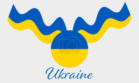 Illustration for Prapor of Ukraine, wavy two stripes of blue-yellow color. - Royalty Free Image