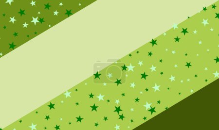 Illustration for Abstract, colorful, trendy background. Green abstract background with stars and stripes of different green tones - Royalty Free Image