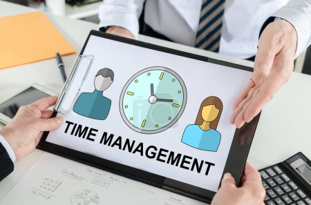 Photo for Time management concept shown by a businessman - Royalty Free Image