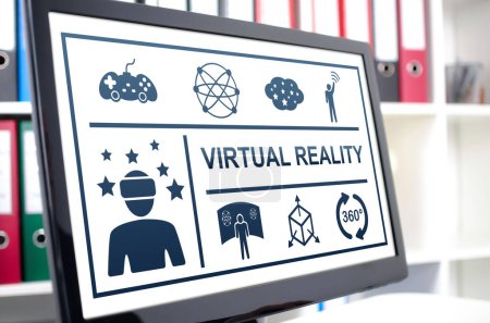 Photo for Virtual reality concept shown on a computer screen - Royalty Free Image