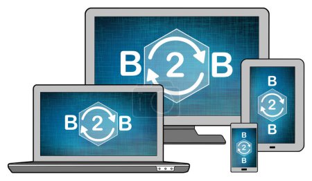 Téléchargez les photos : B2b concept shown on different information technology devices - en image libre de droit