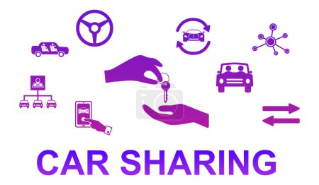 Illustration of a car sharing concept