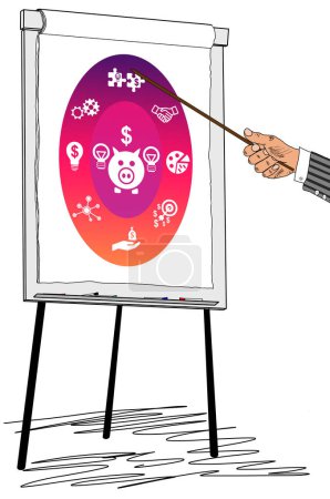 Photo for Hand showing crowdfunding concept on a flipchart - Royalty Free Image