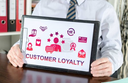 Photo for Customer loyalty concept shown by a businessman - Royalty Free Image
