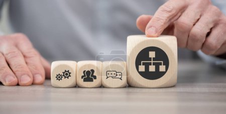 Photo for Wooden blocks with symbol of network marketing concept - Royalty Free Image