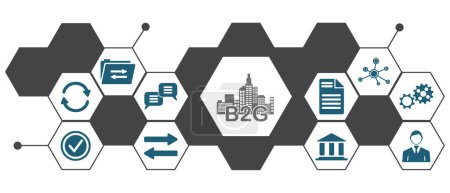 Concept of b2g with connected icons