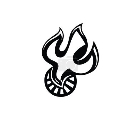 Téléchargez les illustrations : Holy spirit Fire Logo art vector design - en licence libre de droit