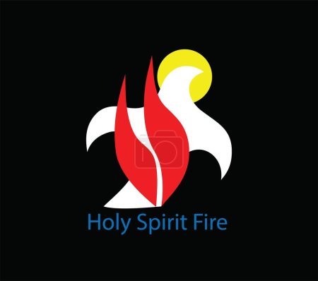 Téléchargez les illustrations : Holy spirit Fire Art Icon, art vector design - en licence libre de droit