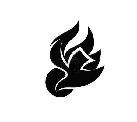 Téléchargez les illustrations : Logo du feu Saint-Esprit Silhouette, design vectoriel d'art - en licence libre de droit