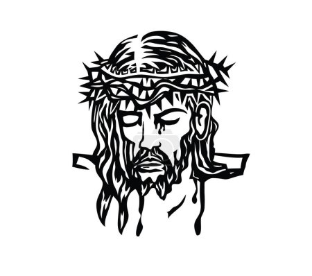 Jesus Face with Thorn, art vector design