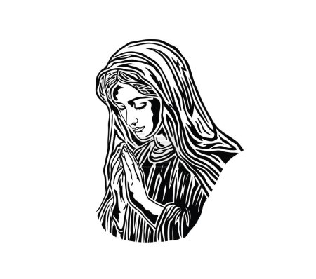 La Vierge Marie, dessin vectoriel d'art