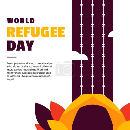 Ilustración de Día Mundial del Refugiado Ilustración Diseño Evento - Imagen libre de derechos