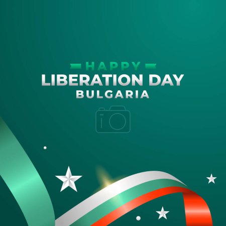 Illustration for Bulgaria Liberation Day Vector Design Template - Royalty Free Image