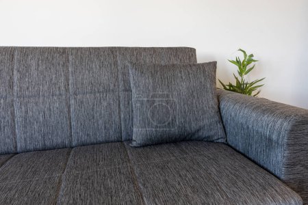 Téléchargez les photos : Design intérieur avec canapé et coussin. Détails intérieurs du salon moderne. Nouvelle maison - en image libre de droit