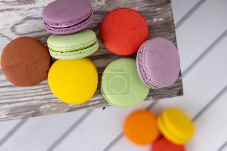 Photo for Lots of colorful macaroons. Traditional french dessert - Royalty Free Image