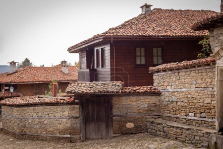 Photo for Old wooden house in Zheravna (Jeravna). The village is an architectural reserve of Bulgarian National Revival period (18th and 19th century) - Royalty Free Image