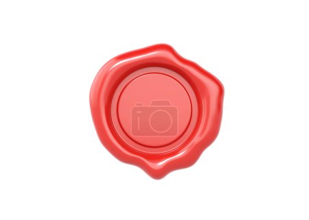 Photo for 3d wax seal for diploma, red stamp for certificate. Letter rubber tag for document or warranty. Premium quality label isolated on white background - Royalty Free Image