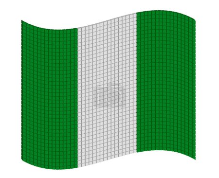 Photo for Dotted vector illustration graphic with small colorful cubes as the flag of Nigeria - Royalty Free Image