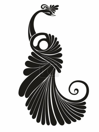 Decorative illustration of a peacock  for an icon, symbol or logo. Peacock logo. Vector illustration
