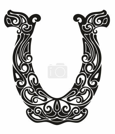 Horseshoe - black vector silhouette for logo or pictogram. Horseshoe - silhouette for corporate identity.
