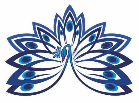 Téléchargez les illustrations : Abstract  peacock logo design. Bird symbol. Abstract sign for mug,t-shirt,phone case. - en licence libre de droit