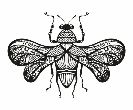 Queen Bee. Logo Inspirations vectoriel. Illustration noyée main