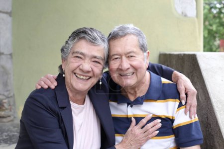 Photo for Close-up portrait of beautiful senior couple on city street - Royalty Free Image