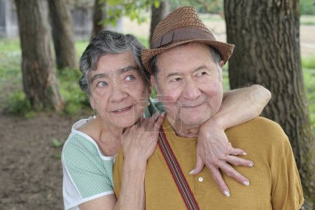 Photo for Close-up portrait of beautiful senior couple on nature - Royalty Free Image