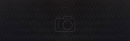 Photo for Black zigzag textured paper. Kraft paper texture sheet, absrtact background, wrapping texture. Dark texture of paper suitable for any design. Paper banner - Royalty Free Image