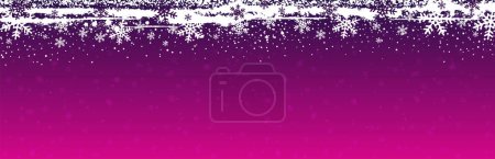 Téléchargez les illustrations : Bannière de Noël violette avec flocons de neige blancs. Joyeux Noël et bonne année saluant bannière. Horizontal fond de nouvelle année, en-têtes, affiches, cartes, site Web. Illustration vectorielle - en licence libre de droit