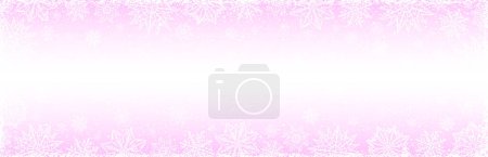 Ilustración de Banner de Navidad rosa con copos de nieve y estrellas. Feliz Navidad y Feliz Año Nuevo banner de felicitación. Horizontal año nuevo fondo, encabezados, carteles, tarjetas, sitio web. Ilustración vectorial - Imagen libre de derechos
