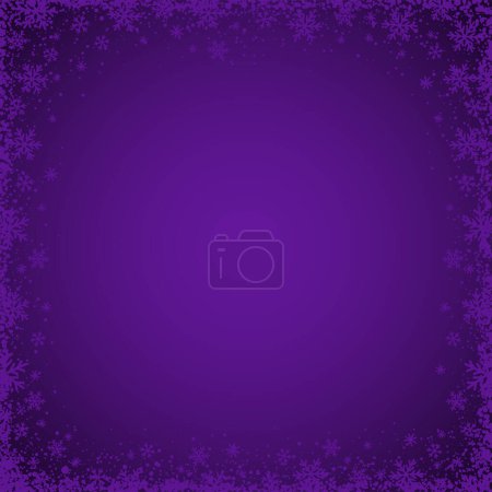 Ilustración de Fondo navideño púrpura con marco cuadrado de copos de nieve. Feliz Navidad y Feliz Año Nuevo banner de felicitación. Año nuevo cuadrado fondo, encabezados, carteles, tarjetas, sitio web.Vector ilustración - Imagen libre de derechos