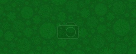 Ilustración de Banner de Navidad verde con copos de nieve. Feliz Navidad y Feliz Año Nuevo banner de felicitación. Horizontal año nuevo fondo, encabezados, carteles, tarjetas, sitio web.Vector ilustración - Imagen libre de derechos