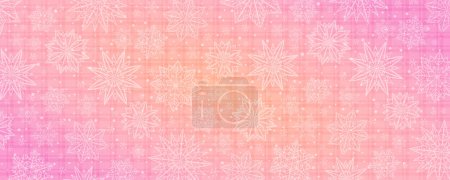 Ilustración de Banner de Navidad rosa con copos de nieve. Feliz Navidad y Feliz Año Nuevo banner de felicitación. Horizontal año nuevo fondo, encabezados, carteles, tarjetas, sitio web. Ilustración vectorial - Imagen libre de derechos
