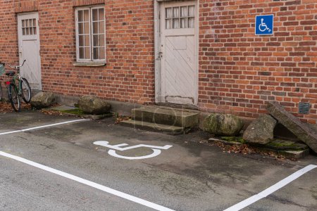 Foto de Estacionamiento para personas con discapacidad signo, signo de estacionamiento para discapacitados, signo de estacionamiento para discapacitados - Imagen libre de derechos
